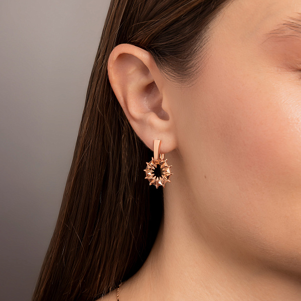Серьги из красного золота (арт. 1091391/15) – изображение 2