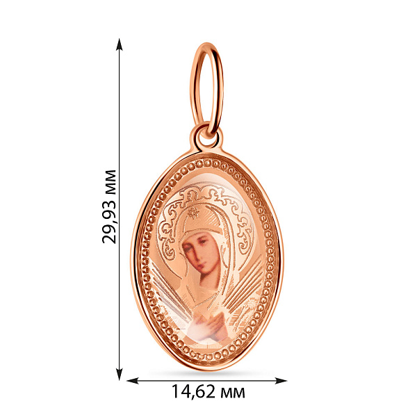 Золота ладанка Божа Мати Семистрільна (арт. 403800С) – зображення 2