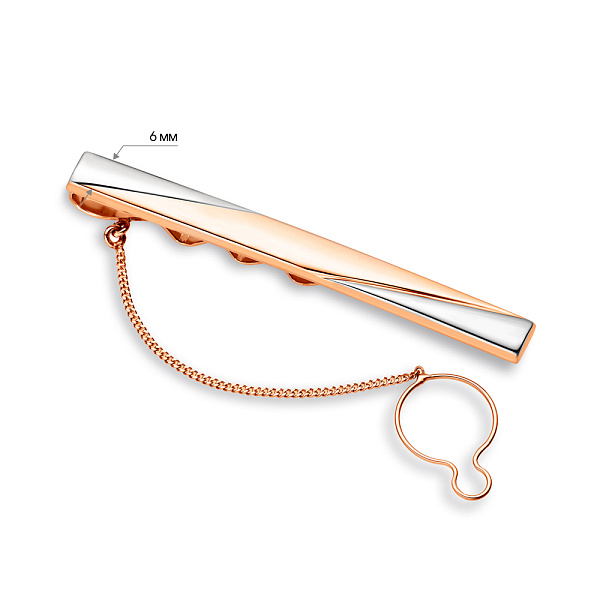 Золотой зажим для галстука с родированием (арт. 200001р) – изображение 2