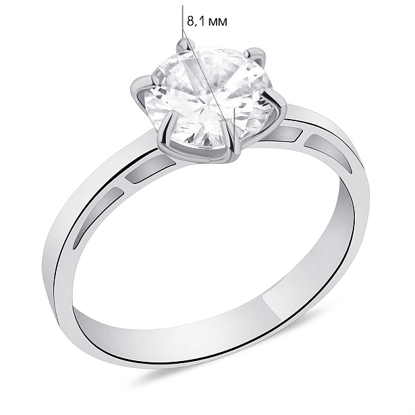 Кольцо из серебра с фианитом (арт. 7501/483кп) – изображение 2