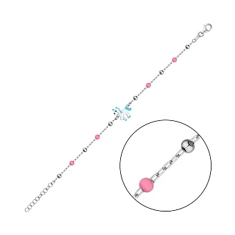 Дитячий браслет зі срібла з емаллю (арт. 7509/4502е)
