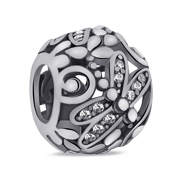 Серебряный шарм Стрекоза с фианитами (арт. 7903/П5Ф/7048) – изображение 1