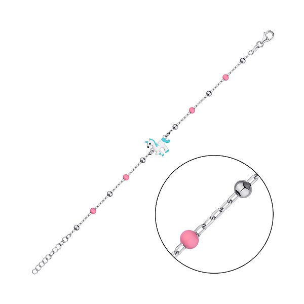 Детский браслет из серебра с эмалью (арт. 7509/4502е) – изображение 1