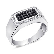 Срібна печатка з фіанітами (арт. 7506/1554рч)