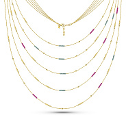 Фото Золотое многослойное колье Francelli (арт. 352580жмлнг)