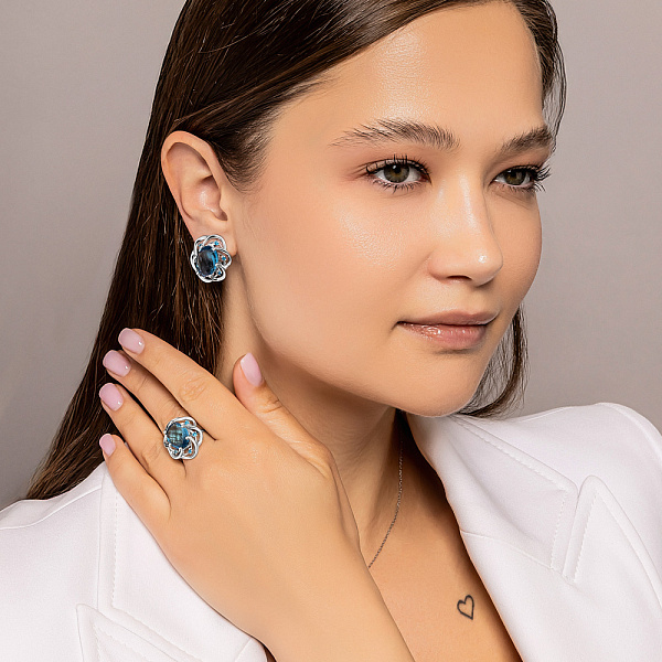 Золота каблучка з кварцом (арт. 152882бПкг) – зображення 4