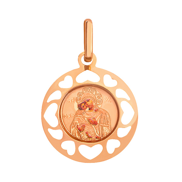 Золота ладанка іконка Божа Матір Володимирська (арт. 421055В) – зображення 1