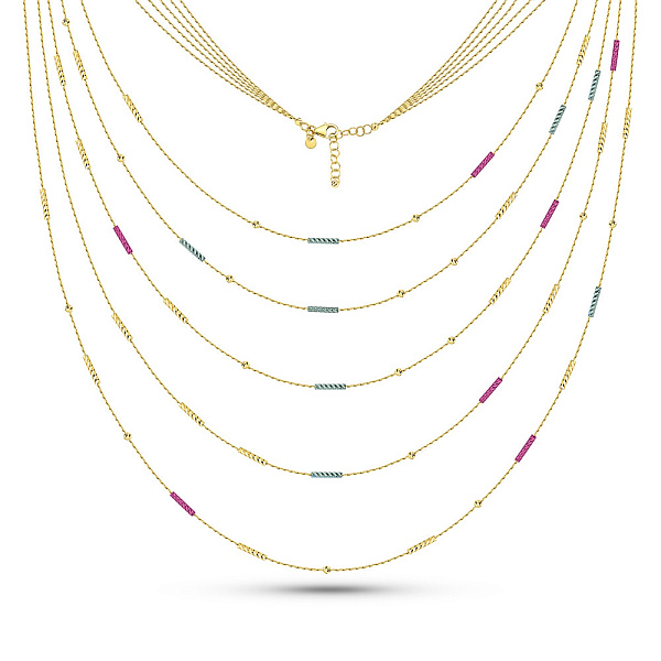 Золотое многослойное колье Francelli (арт. 352580жмлнг) – изображение 1