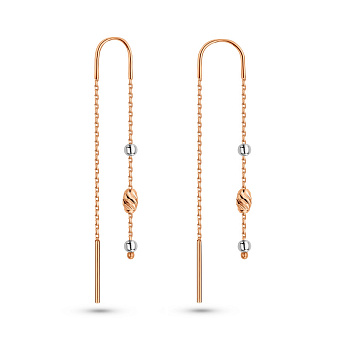 Серьги из красного и белого золота (арт. 1091540кб)