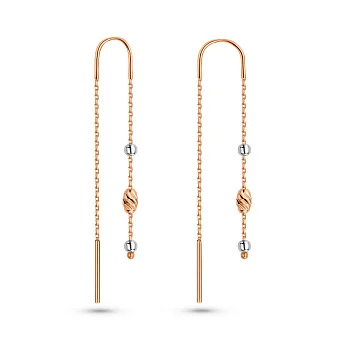 Сережки з червоного і білого золота (арт. 1091540кб)