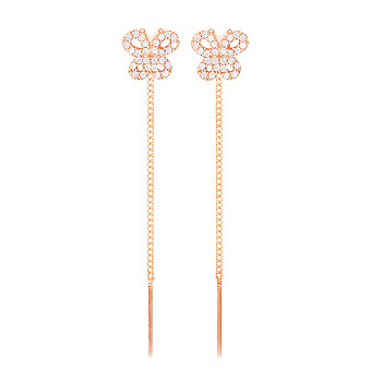 Фото Золоті сережки протяжки «Метелики» з фіанітами для дітей (арт. 101747)