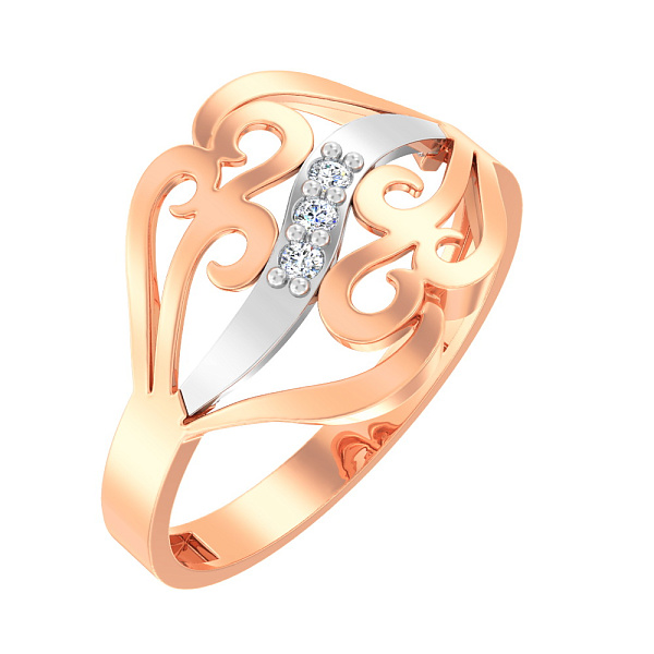 Золотое кольцо с фианитами (арт. 140556) – изображение 1