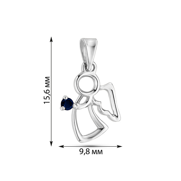 Кулон Ангел из белого золота с сапфиром (арт. 3100881202с) – изображение 2