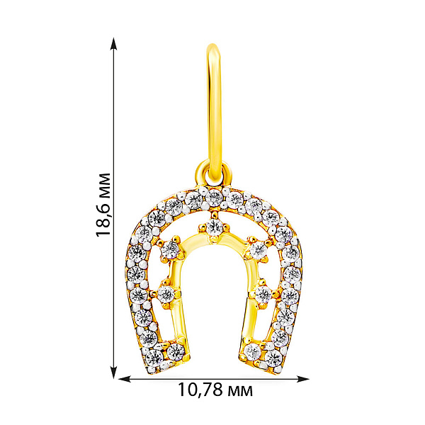 Золотая подвеска "Подкова" (арт. 440435ж) – изображение 2