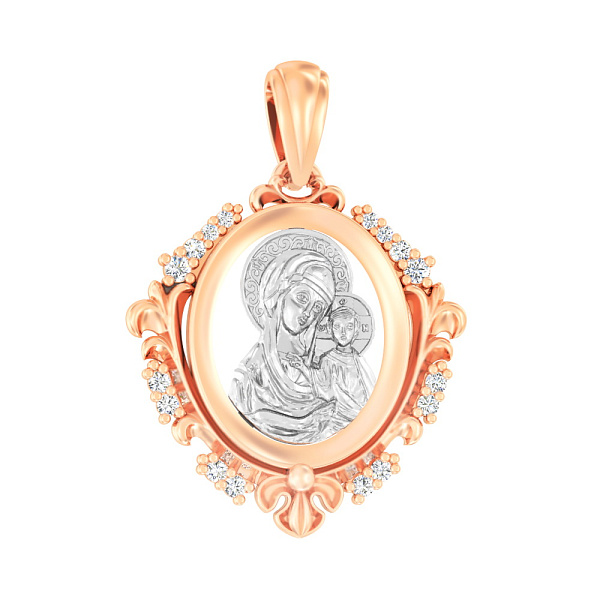 Золотая ладанка иконка Божья Матерь Казанская (арт. 440632) – изображение 1