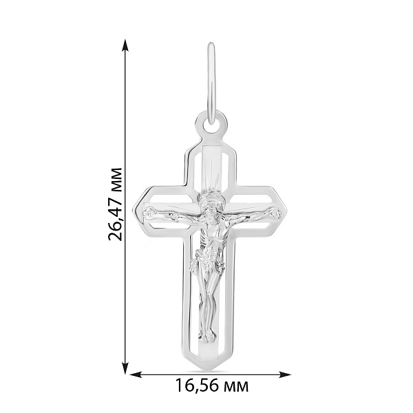 Православний хрестик зі срібла з розп'яттям  (арт. Х520601) – зображення 2