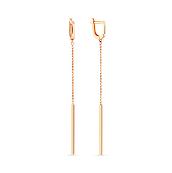 Сережки з червоного золота (арт. 107289)