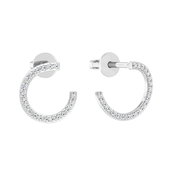 Серьги-пусеты из белого золота с бриллиантами (арт. Т011261015б) – изображение 1