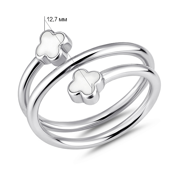 Серебряное кольцо клевер с эмалью (арт. 7501/8782еб) – изображение 2
