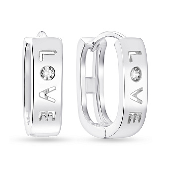 Фото Серьги из серебра "Love" с фианитами  (арт. 7502/4569)