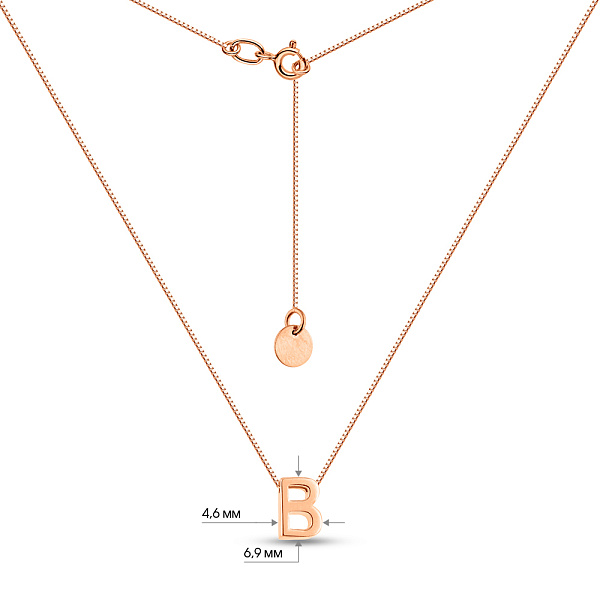 Золоте кольє Літера В (арт. 360173/2) – зображення 4