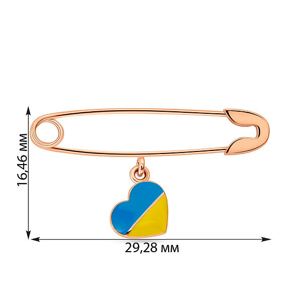 Булавка из золота с патриотической подвеской (арт. 360128есж) – изображение 5
