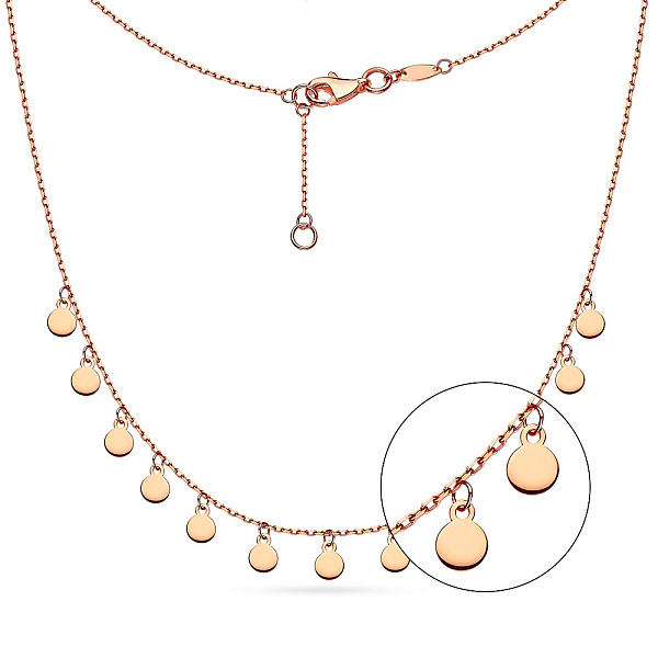 Кольє «Монети» з червоного золота (арт. 351972) – зображення 1