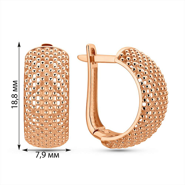 Сережки з червоного золота (арт. 1092015) – зображення 6