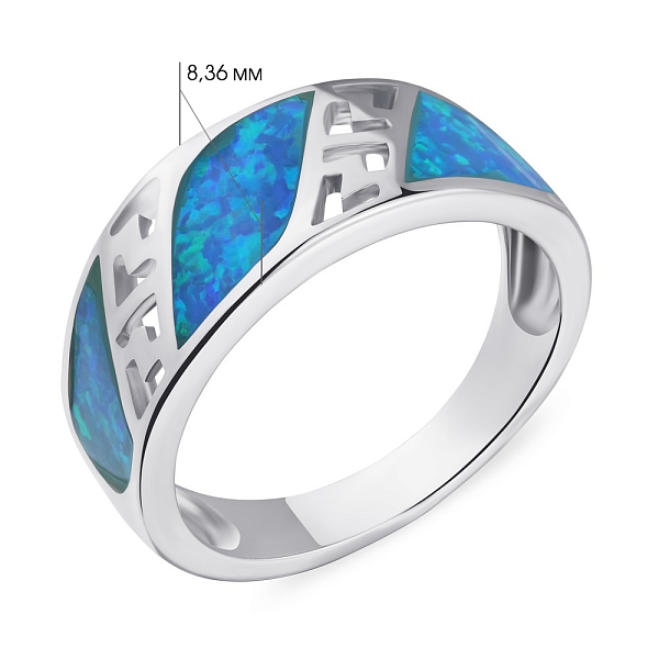 Кольцо серебряное с опалом (арт. 7501/4787Пос) – изображение 2
