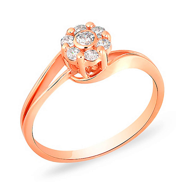 Золотое помолвочное кольцо с фианитами (арт. 140588) – изображение 1