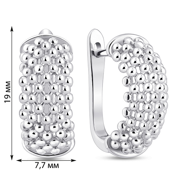 Серебряные серьги без камней (арт. 7502/2184119) – изображение 2