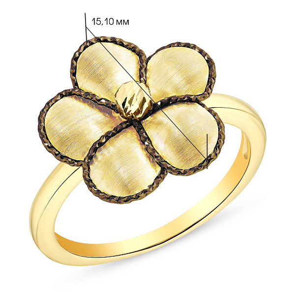 Золота каблучка Francelli Квітка (арт. 154856ж) – зображення 2