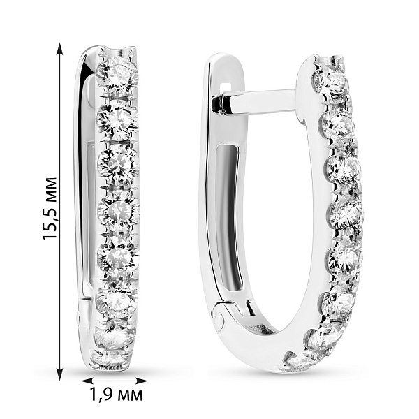 Серьги из белого золота с дорожкой из бриллиантов (арт. 2191505202) – изображение 4