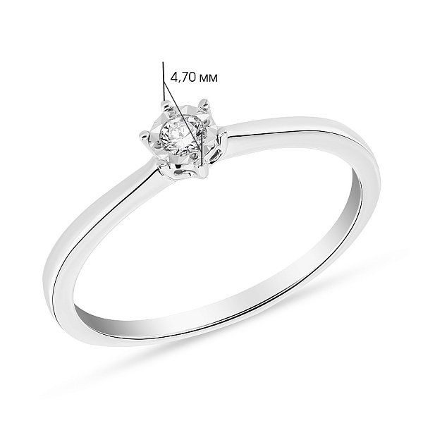 Кольцо из белого золота с бриллиантом (арт. К341257010б) – изображение 2