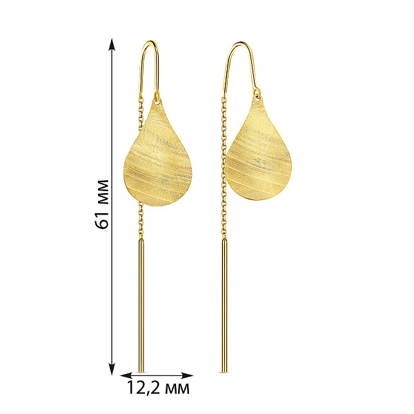 Золотые сережки-протяжки Francelli (арт. 1092031ж) – изображение 3