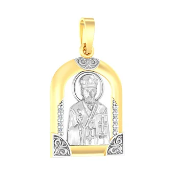 Золота ладанка іконка Миколай Чудотворець (арт. 440573ж)