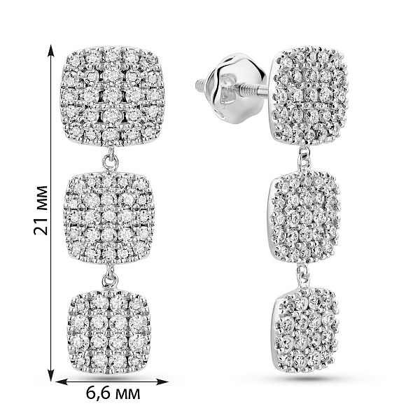 Золотые серьги с бриллиантами (арт. С341486080б) – изображение 3