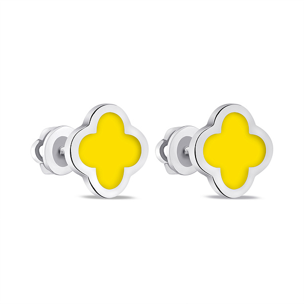 Сережки-пусети зі срібла з емаллю (арт. 7518/1018ежсю) – зображення 1