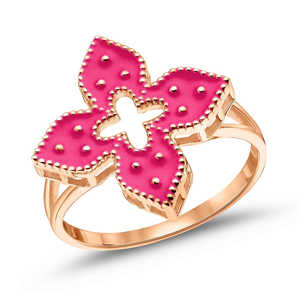 Золота каблучка Конюшина з емаллю (арт. 156531/15емлн) – зображення 1