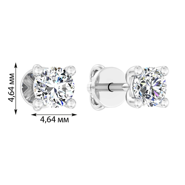 Сережки-пусети з золота з діамантами (арт. Т01116206026б) – зображення 3