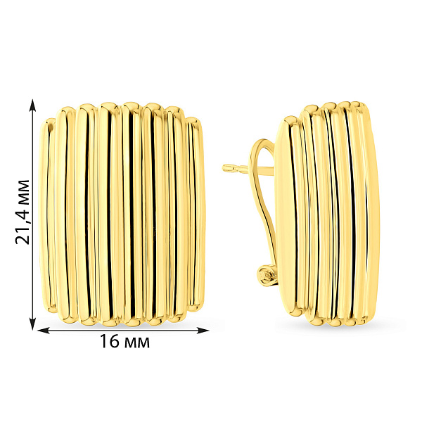 Масивні сережки Francelli з жовтого золота (арт. е108928ж) – зображення 3