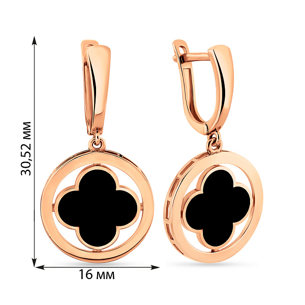 Золотые серьги-подвески с эмалью (арт. 108139еч) – изображение 4