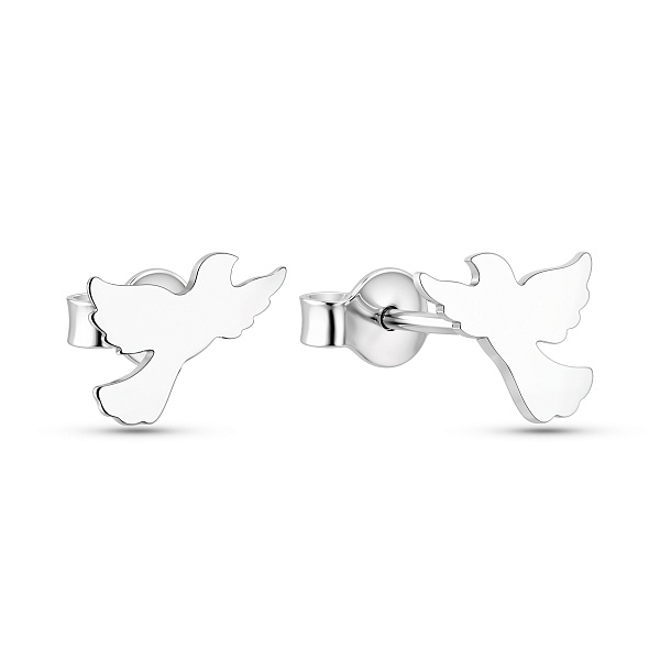 Серьги-пусеты из белого золота Вільна (арт. 110030б) – изображение 1