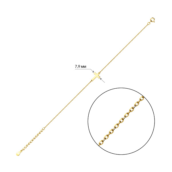 Срібний браслет Хрестик (арт. 7509/4407ж) – зображення 2