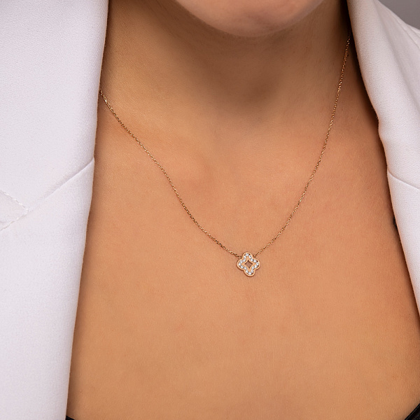 Кольє з червоного золота з діамантами (арт. Ц011578015) – зображення 3