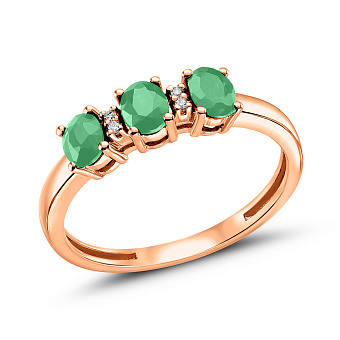 Кольцо из красного золота с бриллиантами (арт. К011106и)