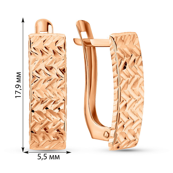 Золоті сережки з алмазною гранню (арт. 121809) – зображення 2