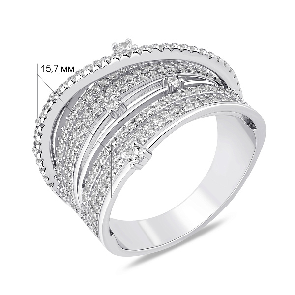 Массивное серебряное кольцо с фианитами (арт. 7501/8414) – изображение 2
