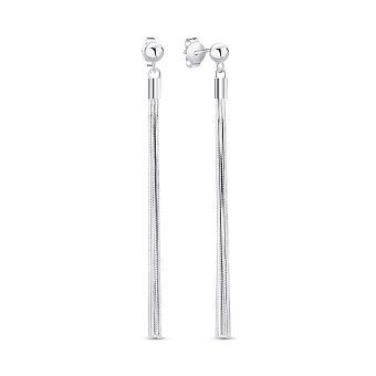 Длинные серебряные серьги без камней (арт. 7518/6951)