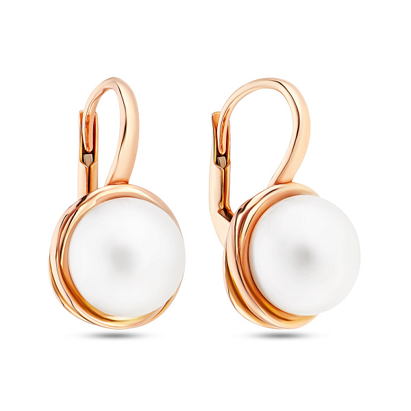 Золотые серьги с жемчугом  (арт. 104054прлб) – изображение 1